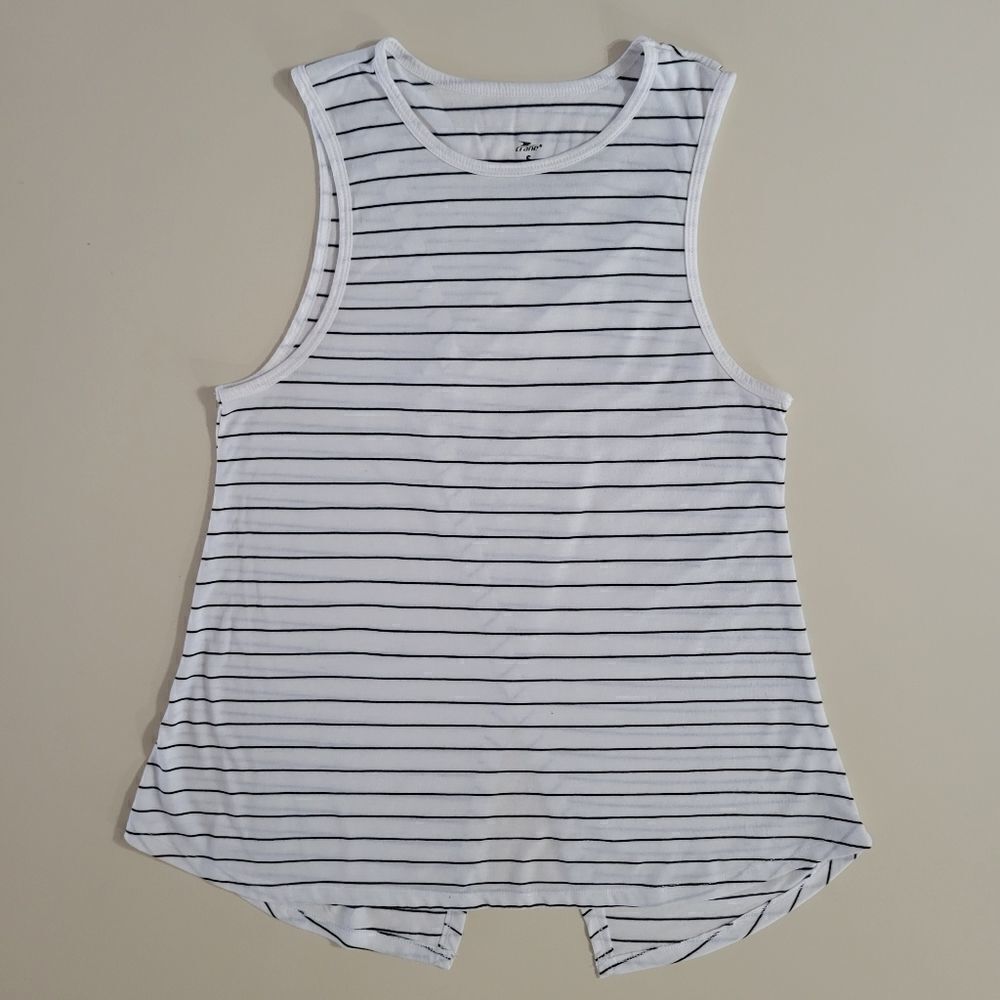 Crane Women's White & Navy Stripe Tank Top
